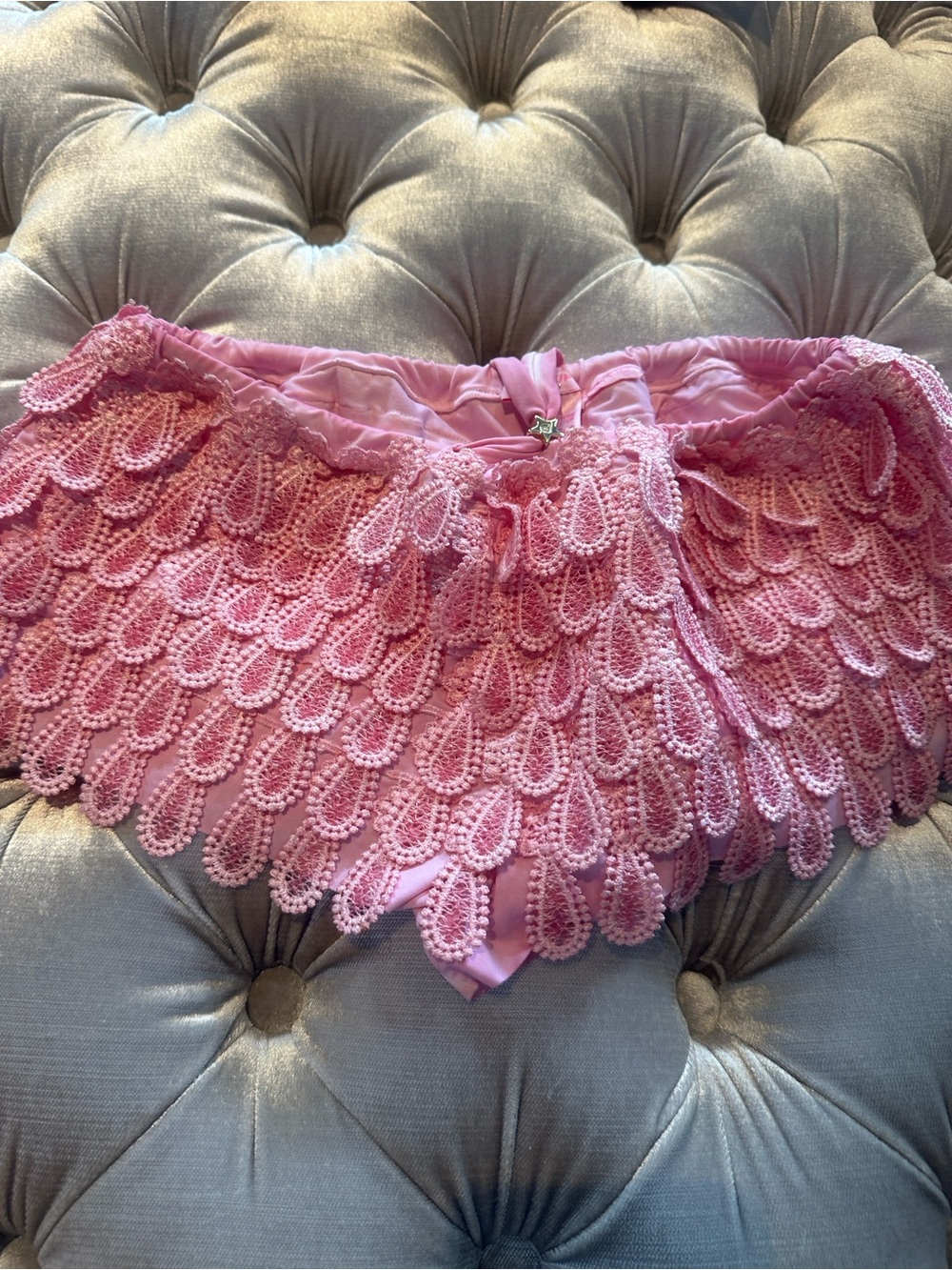 Women's Pink Crochet Lace Shorts